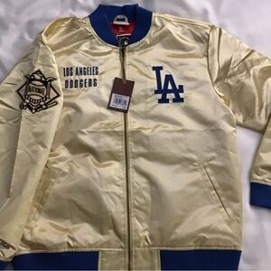 NWT Deadstock Mitchell & Ness LA Dodgers Gold Jacket XL Stitched & Embroidered